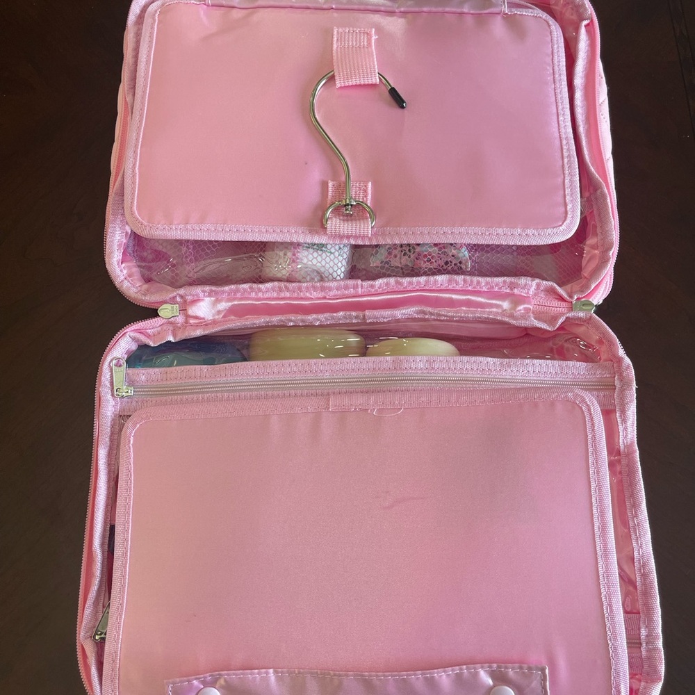 POPPIN10 -  Pink Cosmetic Bag Hanging Toiletry Makeup Bag - Picture 10 of 11